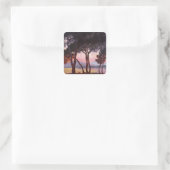 Claude Monet: Pines Quadratischer Aufkleber (Tasche)