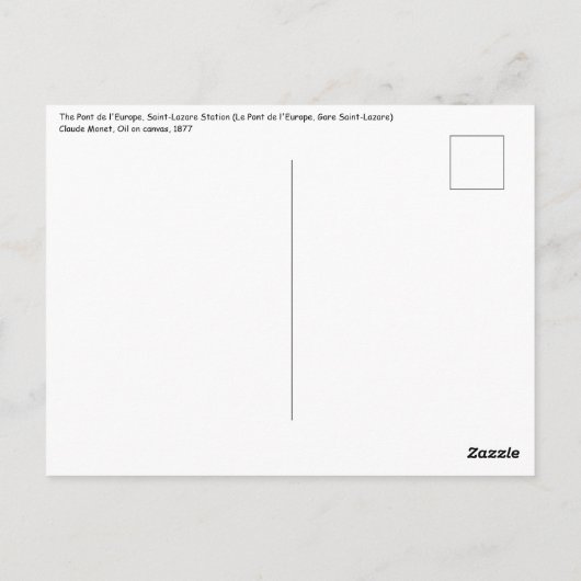 Claude Monet - Pont de l'Europe, Gare Saint-Lazare Postkarte (Rückseite)