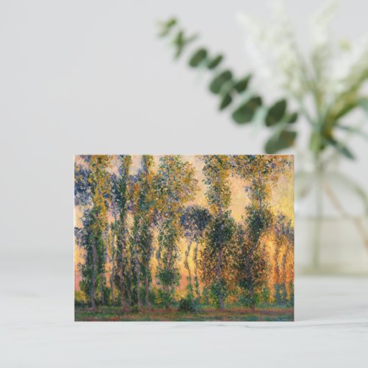 Claude Monet: Poplars bei Giverny im Sonnenaufgang Postkarte (Stehend Vorderseite)