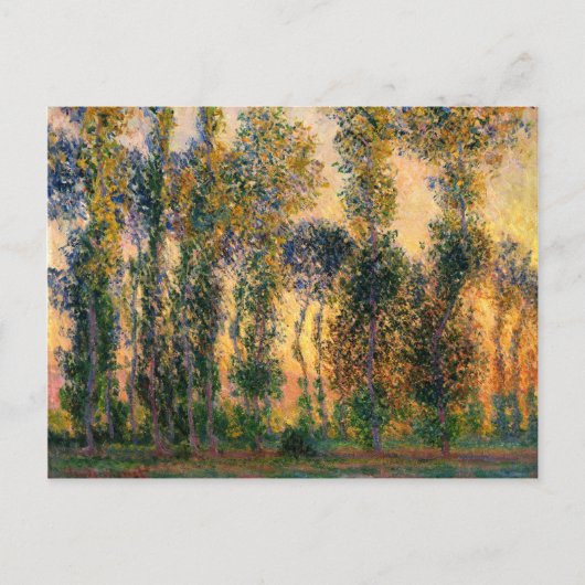 Claude Monet: Poplars bei Giverny im Sonnenaufgang Postkarte (Vorderseite)