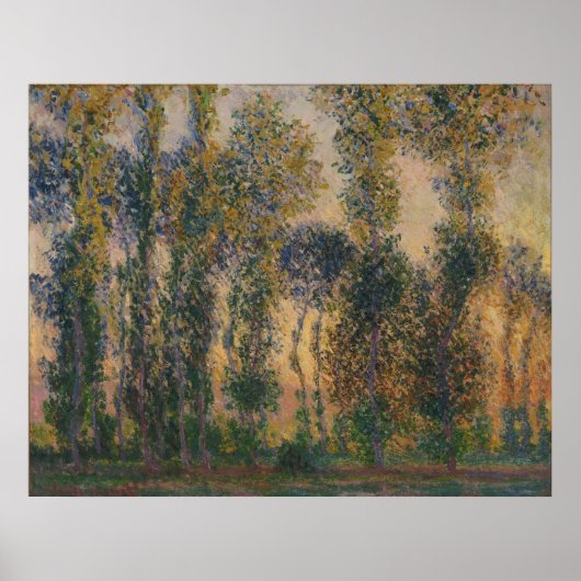 Claude Monet - Poplars bei Giverny, Sonnenaufgang Poster (Vorne)