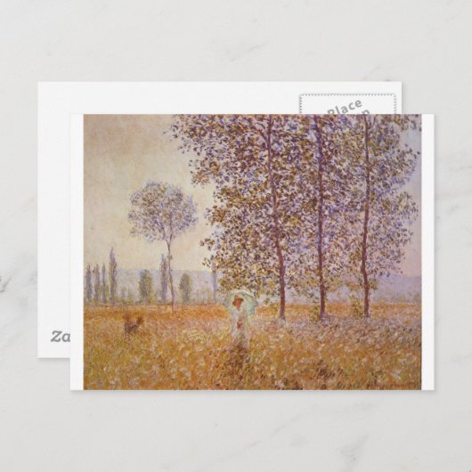 Claude Monet - Poplars in der Sonne Postkarte (Vorne/Hinten)