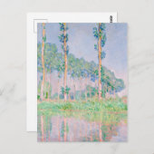 Claude Monet Poplars Pink Effect 1891 Berühmter Pa Postkarte (Vorne/Hinten)