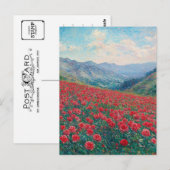 Claude Monet Poppies Vintage Postkarte (Vorne/Hinten)