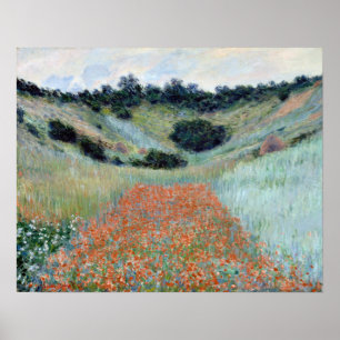 Claude Monet Poppy Feld in einem Glanz bei Giverny Poster