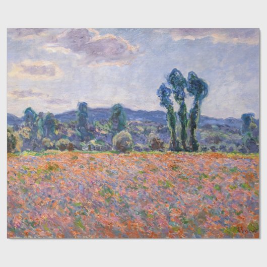 Claude Monet - Poppy Field 1890 (Giverny) Geschenkpapier (Flach)