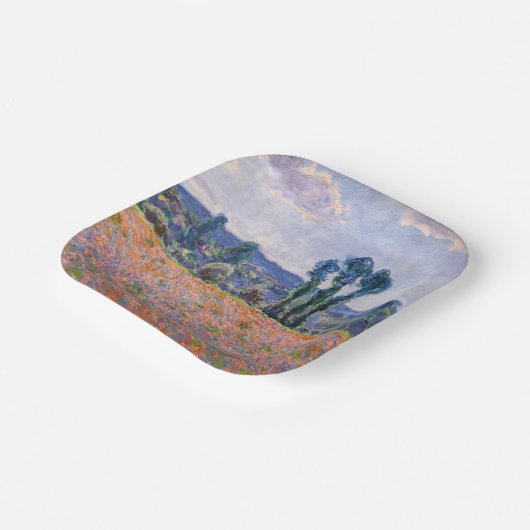 Claude Monet - Poppy Field 1890 (Giverny) Pappteller (Gewinkelt)