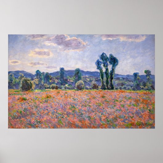Claude Monet - Poppy Field 1890 (Giverny) Poster (Vorne)