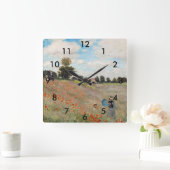 Claude Monet - Poppy Field Quadratische Wanduhr (Zuhause)