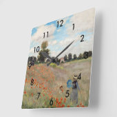 Claude Monet - Poppy Field Quadratische Wanduhr (Winkel)