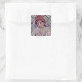 Claude Monet | Portrait von Blanche Hoschede Quadratischer Aufkleber (Tasche)