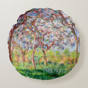 Claude Monet   Printemps ein Giverny Rundes Kissen