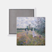 Claude Monet - Promenade in der Nähe von Argenteui Magnet (Vorderseite/Rückseite)