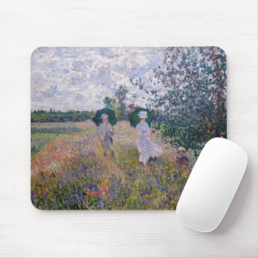 Claude Monet - Promenade in der Nähe von Argenteui Mousepad (Mit Mouse)