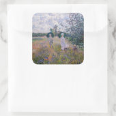 Claude Monet - Promenade in der Nähe von Argenteui Quadratischer Aufkleber (Tasche)