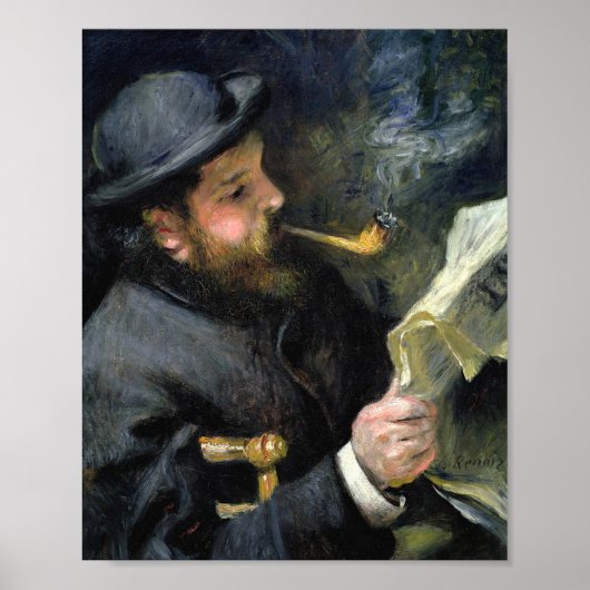 Claude Monet Reading - Pierre Auguste Renoir Poster (Vorne)