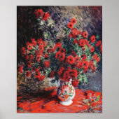 Claude Monet_Red Chrysanthemums Blume - Poster (Vorne)