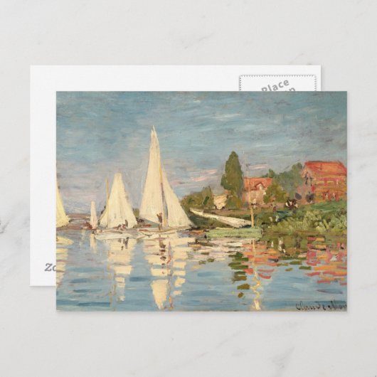 Claude Monet | Regatta at Argenteuil, c.1872 Postkarte (Vorne/Hinten)