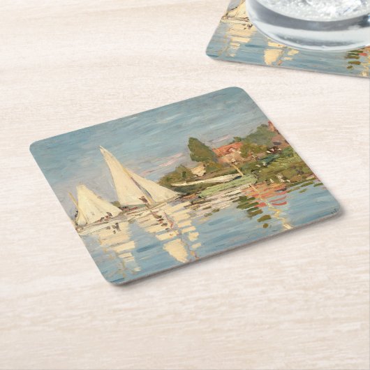 Claude Monet | Regatta at Argenteuil, c.1872 Rechteckiger Pappuntersetzer (angewinkelt)