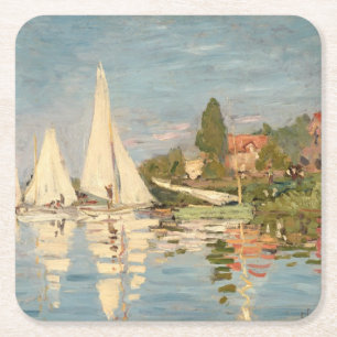 Claude Monet Regatta at Argenteuil, c.1872 Rechteckiger Pappuntersetzer