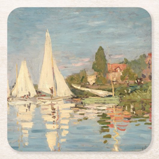 Claude Monet | Regatta at Argenteuil, c.1872 Rechteckiger Pappuntersetzer (Vorderseite)