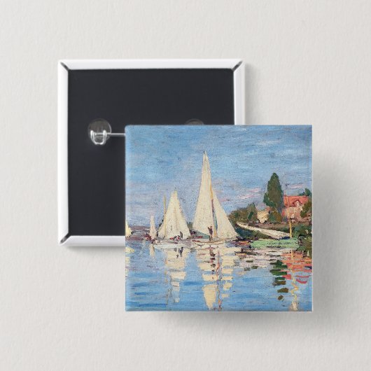Claude Monet - Regattas in Argenteuil Button (Vorne & Hinten)