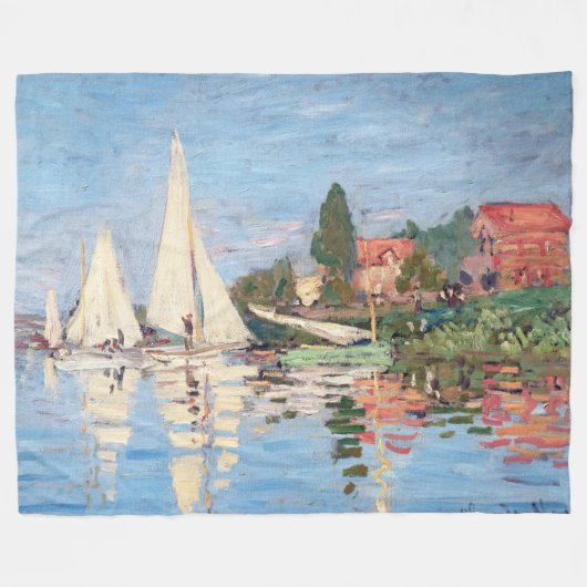 Claude Monet - Regattas in Argenteuil Fleecedecke (Vorderseite (Horizontal))