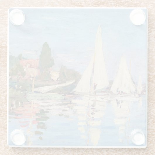 Claude Monet - Regattas in Argenteuil Glasuntersetzer (Rückseite)
