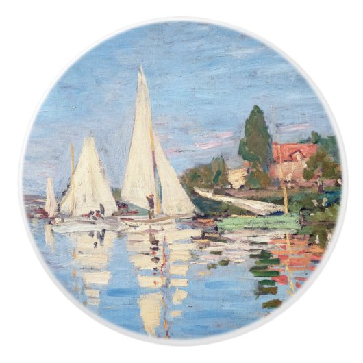 Claude Monet - Regattas in Argenteuil Keramikknauf (Vorderseite)