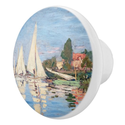 Claude Monet - Regattas in Argenteuil Keramikknauf (Rechts)