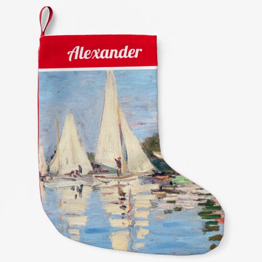 Claude Monet - Regattas in Argenteuil Kleiner Weihnachtsstrumpf (Vorderseite)