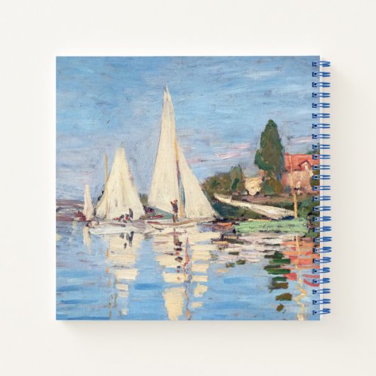 Claude Monet - Regattas in Argenteuil Notizblock (Rückseite)
