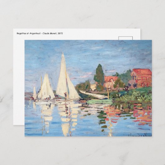 Claude Monet - Regattas in Argenteuil Postkarte (Vorne/Hinten)