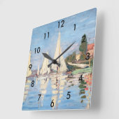 Claude Monet - Regattas in Argenteuil Quadratische Wanduhr (Winkel)
