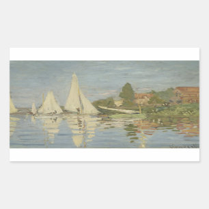 Claude Monet - Regattas in Argenteuil Rechteckiger Aufkleber