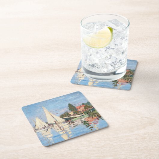 Claude Monet - Regattas in Argenteuil Rechteckiger Pappuntersetzer (Vor Ort)