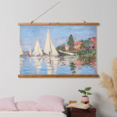 Claude Monet - Regattas in Argenteuil Wandteppich Mit Holzrahmen (Schlafzimmer)