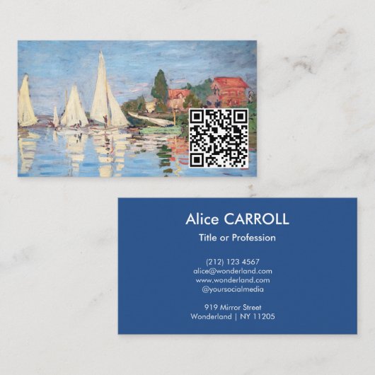 Claude Monet - Regattas in Argentinien - QR-Code Visitenkarte (Vorne/Hinten)