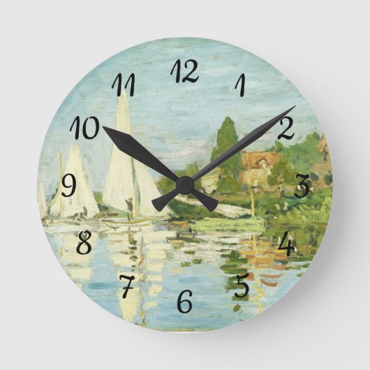 Claude Monet. Regatten in Argentinien Runde Wanduhr (Vorderseite)