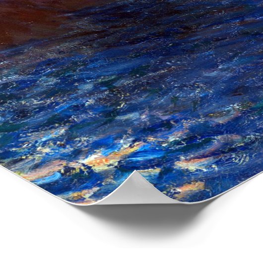 Claude Monet Rocks in Belle-lle, Port-Domois Poster (Ecke)