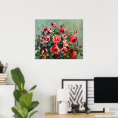 Claude Monet - Rose des Stilllebens von Vargemont Poster (Heimbüro)