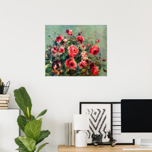 Claude Monet - Rose des Stilllebens von Vargemont Poster (Heimbüro)