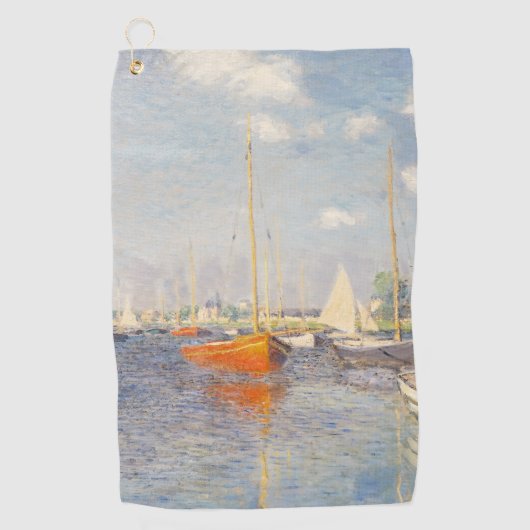 Claude Monet. Rote Boote, Argentinien Golfhandtuch (Vorderseite)