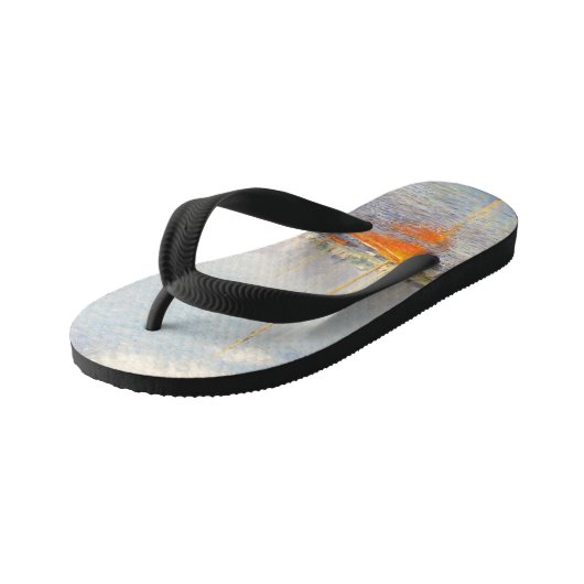 Claude Monet. Rote Boote, Argentinien Kinderbadesandalen (Schrägansicht)