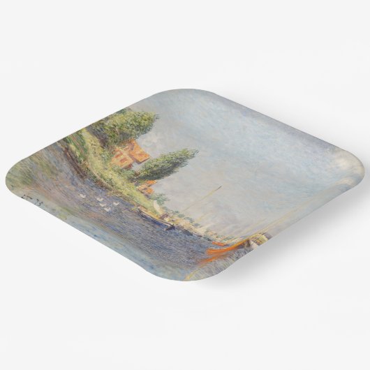 Claude Monet. Rote Boote, Argentinien Pappteller (Gewinkelt)