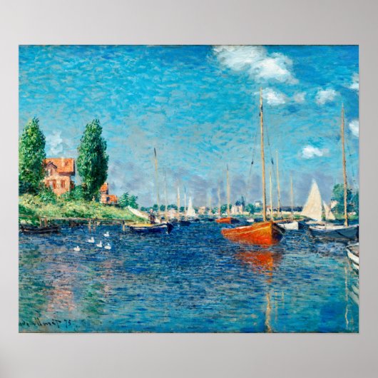 Claude Monet - Rote Boote, Argentinien Poster (Vorne)