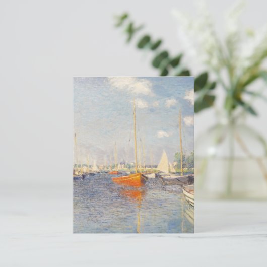 Claude Monet. Rote Boote, Argentinien RSVP Karte (Stehend Vorderseite)