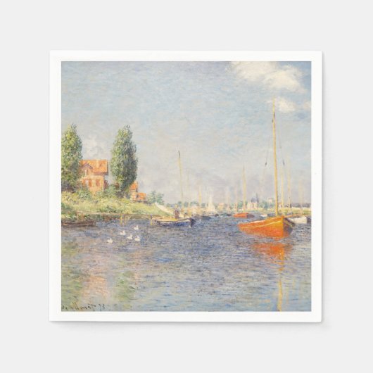 Claude Monet. Rote Boote, Argentinien Serviette (Vorderseite)