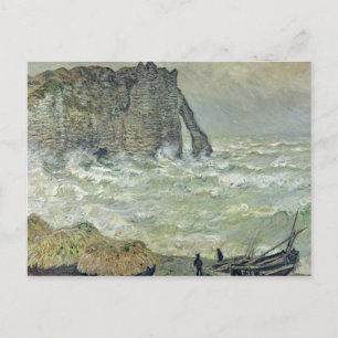 Claude Monet Rough Sea at Etretat, 1883 Postkarte