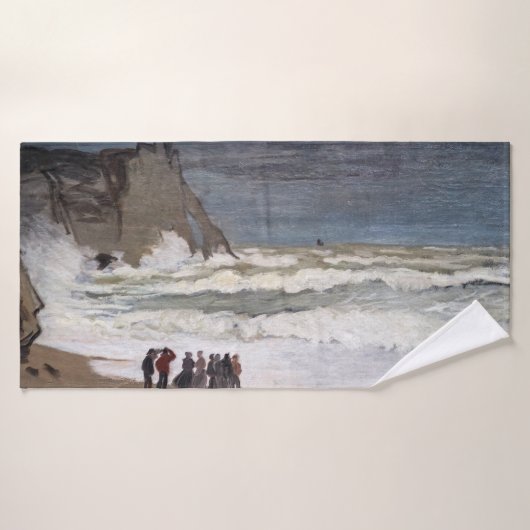 Claude Monet - Rough Sea at Etretat Badhandtuch Set (Badehandtuch)